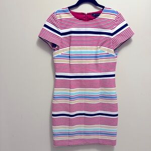 Brooks Brothers Red White Blue Striped Dress Size 8 Excellent Used Condition